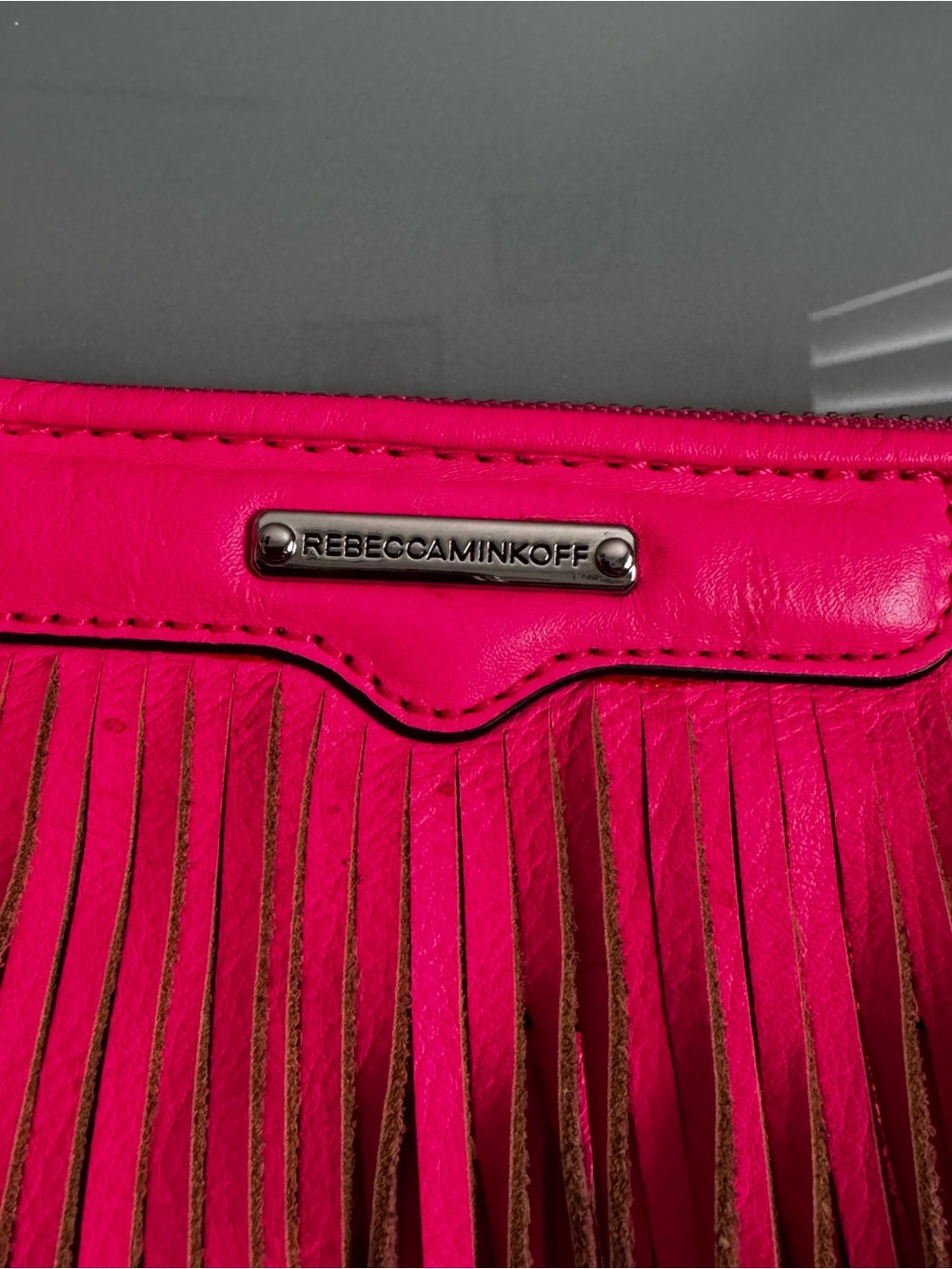 Rebecca Minkoff Hot Pink and Brown Fringe Shoulder Bag - Picture 2 of 4